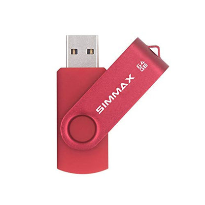 SIMMAX USB Flash Drives 2 Pack 32GB Memory Stick Swivel Design USB 2.0 Flash Drive Thumb Drive Zip Drives (32GB Red Purple) - color: 32GB 2Pack Red Purple, size: 32GB