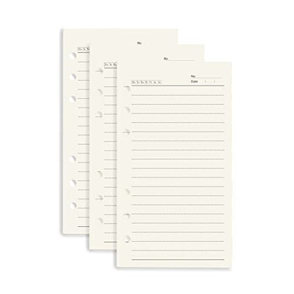 AxeWoodz A6 Lined Refill Paper 3 Pack Loose Leaf Papers 6-Hole Punched Filler Paper Refills 120 Sheets/240 Pages Binder Papers for A6 Travel Journal Diary Binder (A6, Lined) - size: A6