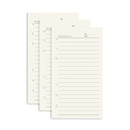 AxeWoodz A6 Lined Refill Paper 3 Pack Loose Leaf Papers 6-Hole Punched Filler Paper Refills 120 Sheets/240 Pages Binder Papers for A6 Travel Journal Diary Binder (A6, Lined) - size: A6