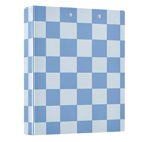 3 Ring Binder Blue Checkered White Buffalo Plaid 1.5 inch Binders Three Ring Binders with Clipboard Fit 8.5'' x 11'' Paper 3 Interior PVC Clear Pockets for Office Supplies - color: Multi1025, size: 1 Pack