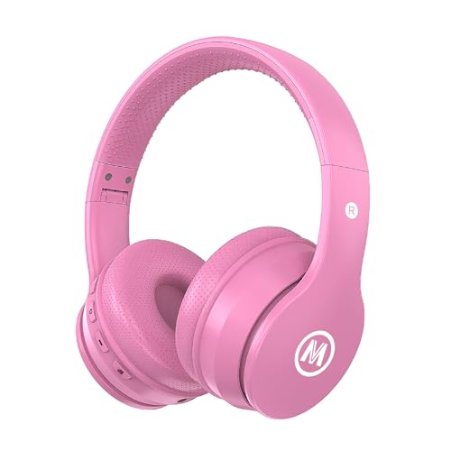 Mokata Headphones Kids Bluetooth 5.4 Wireless Play Time 68H Safe Volume Limit 85/94dB Over-Ear Foldable Headset,Fast Charging,with Aux Cord Built-in Mic for Toddler Child Pad Study Tablet Pink - color: 01-Pink