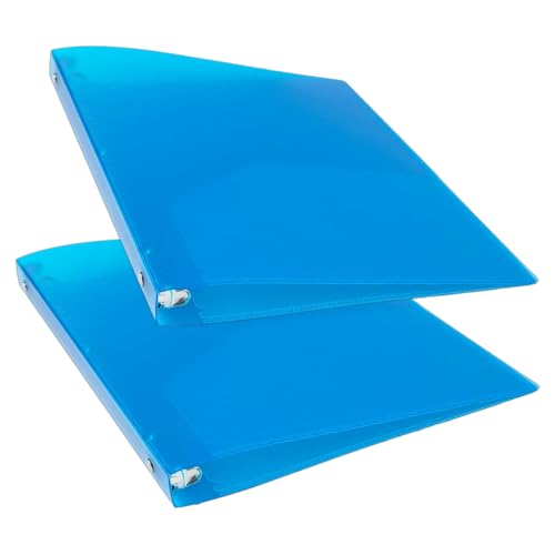 JAM PAPER Plastic 0.5 inch Binders - Blue 3 Ring Binders - 2/Pack - color: Blue, size: 0.5 inch (Pack of 2)