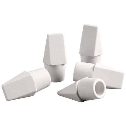 Ticonderoga Pencil Cap Erasers, White, 25 Count, 6 Packs (X38025) - size: 25 Count (Pack of 6)