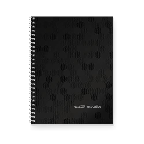 Ledesma Executive Spiral Notebook — Premium College Ruled, 8.5 x 11.5 in, 84 Sheets, Refined Sugarcane Paper, Executive Lay-Flat Binding, Professional Poly Cover, Microperforated Pages - color: Black