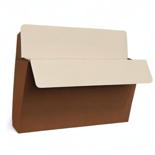 Staples Recycled Reinforced File Pockets, Letter Size, 3.5‑Inch Expansion, Heavy‑Duty Brown Pocket Folders – 50/Carton - style: 50 Pack