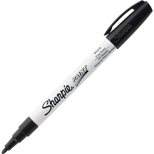 Sharpie Oil-Based Paint Marker, Fine Point, Black, 1 Count - Great for Rock Painting