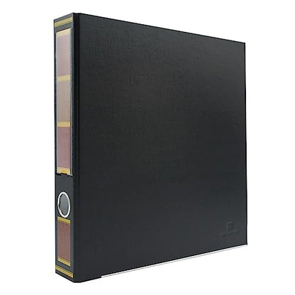 3-Ring Premium Round-Ring Binder - Barrister Black, 2" Spine, by Bindertek | 275 Sheet Capacity, 1.5" Round Rings, Linen-Textured Covers, Steel Reinforced Edges, Spine Label Included - color: Barrister Black, size: 2" Spine