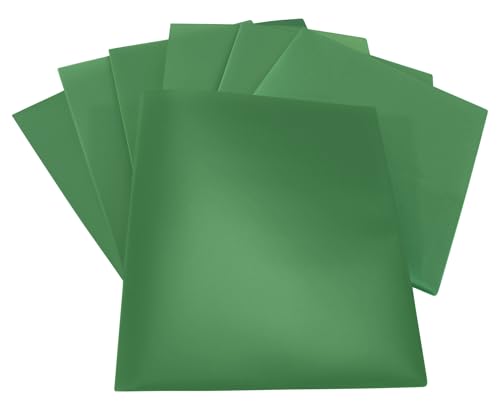 School Smart 2-Pocket Poly Folders, Green, Pack of 25 - color: Green, style: No Fasteners