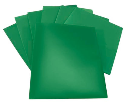 School Smart 2-Pocket Poly Folders, Green, Pack of 25 - color: Green, style: No Fasteners