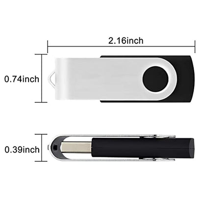 Aiibe 2 Pack 8GB USB Flash Drive 8GB Flash Drives USB 2.0 Thumb Drive Memory Stick Zip Drives Bulk (Black) - color: Black 2Pack, size: 8GB