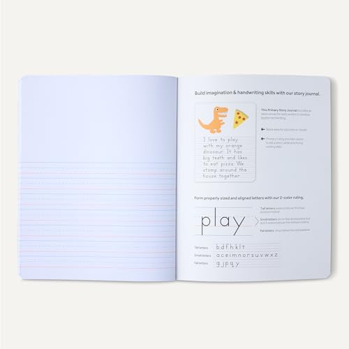 Amazon Basics Primary Composition Notebook, 9.75" x 7.5", 100 Sheets, Multiple Colors, 3-Pack