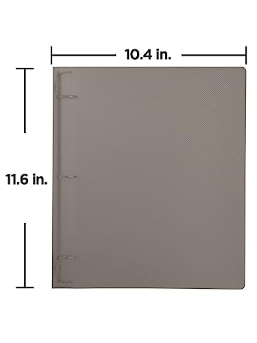 JAM PAPER Plastic 1 inch Binder - Smoke Grey 3 Ring Binder - Sold Individually - color: Smoke, size: 1 inch