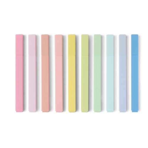 Amazon Basics Pastel Bible Highlighters Set, No Bleed, Chisel Tip, Soft Pastel Colors, 10 Count