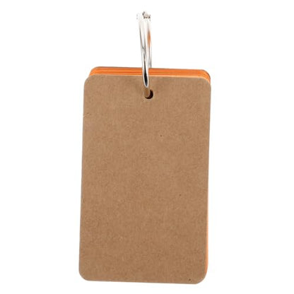 LALAFINA 50pcs Blank Paper Cards Study Flashcards Blank Index Cards Notebook Handdrawn Illustrations Ring Binder
