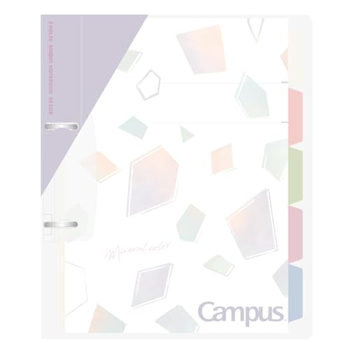Kokuyo Campus Refillable Notebook, B5 Slim 2 Ring Binder Notebook with 5 Subject Dividers, 100 Sheets Capacity. Suitable for 26 Holes Loose Leaf Paper, Mineral Color Sheer Purple (Le-PP358-L4V) - color: Sheer Purple, size: B5