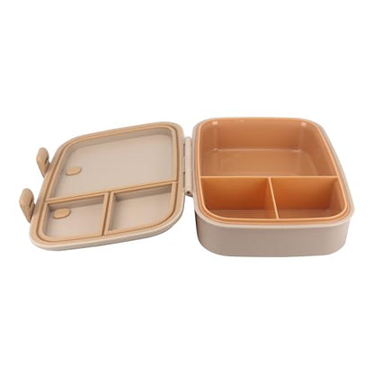 Kids Bento Explorer Lunch Box, 3 No-Mix Compartments, Microwave & Dishwasher Safe, Lightweight with Removable Tray, for Daycare, Preschool, School (Dark Brown Toffee) - color: Dark Brown Toffee
