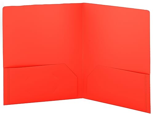 Folders with 2 Pockets Red, Colored Plastic File School Folder Letter Size, Heavy Duty Poly Portfolio Folder with Two-Pockets, Also Available in Purple, Green, Blue, Pink, and Grey, 1 Pc - By Enday - color: Red, size: 1