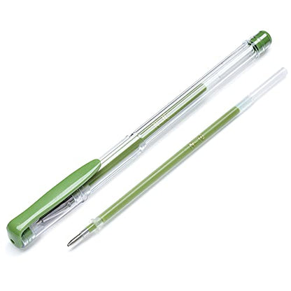 OfficeGoods Gel Pen Refills - 24 Individual Colors - Fits Most Gel Pens - Fast Drying Ink - Perfect for Artists, Adult & Kids Coloring Books, Mandalas, Nature - 2 Pack - Greens - color: Green Only