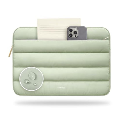 Vandel Puffy Laptop Sleeve Case for 13-14 inch Laptop Sleeve Bag Case 13.3 Inch with Zipper Pocket, Compatible with MacBook Air 13, Pro 14/13 iPad Pro 12.9, HP Dell ASUS, Computer Bag Cover - color: Sage