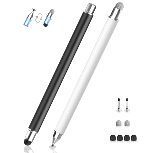 Stylus Pen for Touchscreen, 3-in-1 Magnet Stylus for Nintendo Switch, High Sensitivity Universal Stylus Pen for Nintendo Switch/iPad/iPhone/Android Tablets/Samsung Touch Devices (Black/White) - color: Black/White