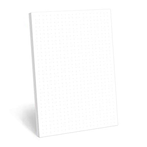 321Done Dot Grid Notepad & Memo Writing Pads - 50 Tear-Off Sheets, 5.5x8.5 Notepads, 1/4 Dots Note Pads, Note Paper, Scratch Pad, White 70 lb Paper, Chipboard Backing, Made in USA - color: Dots - 0.25" Large Grids, size: Half Size (5.5" x 8.5")