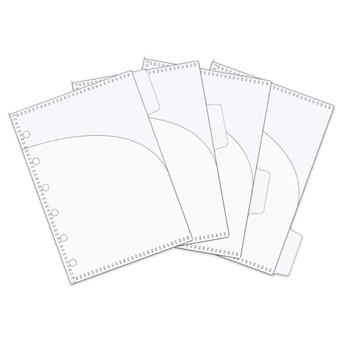 4pcs A7 Binder Pockets Smooth Clear PP Budget Cash Envelopes 0.2mm Thick 2 Pocket Index Dividers Outside Loading Money Organizer for Budgeting Planner Inserts Supplies (Clear, A7-4 Tabs) - color: Clear, size: A7 - 4 Tabs