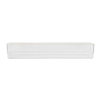 Martha Stewart Kerry Plastic Stackable Office Desk Drawer Organizers, 12" x 3", 6 Pack, with Gold Trim - size: 12" x 3"