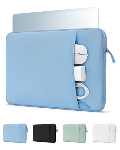 ProCase Laptop Sleeve 14" for MacBook Pro 14 Inch M5/M4/M3/M2/M1 2026-2021 | Slim Travel Sleeve with Soft Plush Lining & Large Front Pocket, Water-Resistant, Also Fit 14" HP Dell Lenovo ASUS Acer - color: Airblue, size: 14-inch