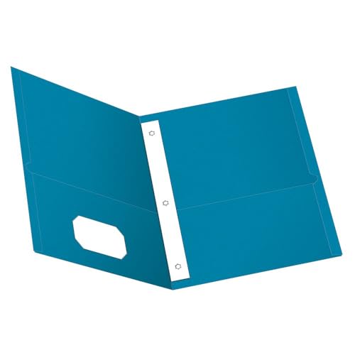 Oxford Two-Pocket Folders w/Fasteners, Light Blue, Letter Size, 25 per Box (57701) - color: Light Blue, size: 25 Count