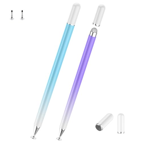 Stylus Pens for Touch Screens, High Precision Magnetic Disc Universal Stylus Pen for iPad, 2-in-1 iPad Pen Compatible with Nintendo Switch/iPhone/iPad/Android Tablets(Blue/Purple) - color: Blue+Purple