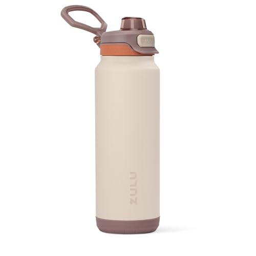 ZULU Powerfill Pro 32oz Stainless Steel Water Bottle with Quick Fill Lid, Triple Walled Vacuum Insulated Metal, Leak Proof Locking Lid, Sip and Chug, Reusable BPA Free, Driftwood - color: Driftwood, style: 32oz