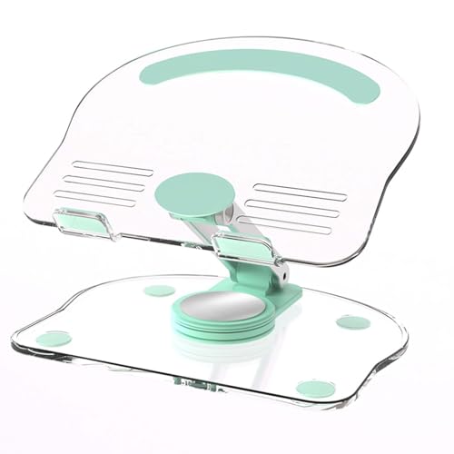 360 Degree Rotating Mobile Tablet Stand, Adjustable Tablet Holder-Adjustable Foldable Desktop Table Holder Base,Multi-Angle, Non-Slip Silicone Base,Portable iPad Stand for Desk - color: Green