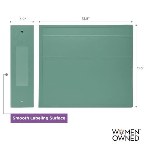 Carstens 4-Inch Heavy Duty 3-Ring Binder - Side Opening, Mint, Durable Plastic, No-Gap Rings, Waterproof Cover, No Pockets, Holds 600 US Letter Sheets, BPA-Free, Made in USA (1844-3R), Case of 10 - color: Seafoam Green, size: Case of 10