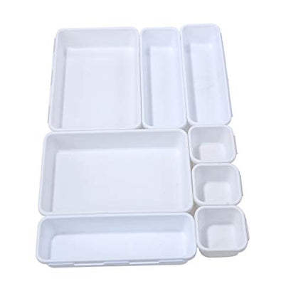 Interlocking Desk Drawer Organizer Separators for Kitchen, Bathroom, Makeup, Office (Set of 10)