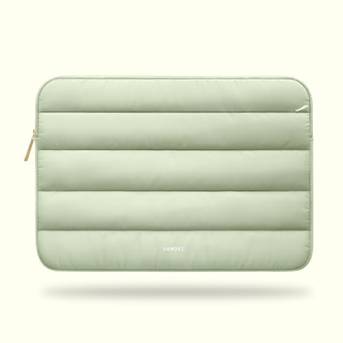 Vandel Puffy Laptop Sleeve Case for 13-14 inch Laptop Sleeve Bag Case 13.3 Inch with Zipper Pocket, Compatible with MacBook Air 13, Pro 14/13 iPad Pro 12.9, HP Dell ASUS, Computer Bag Cover - color: Sage