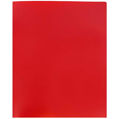 JAM PAPER Heavy Duty Plastic 2 Pocket Extra Tough School Folders - Red - 6/Pack - color: Red, size: 6 Per Pack
