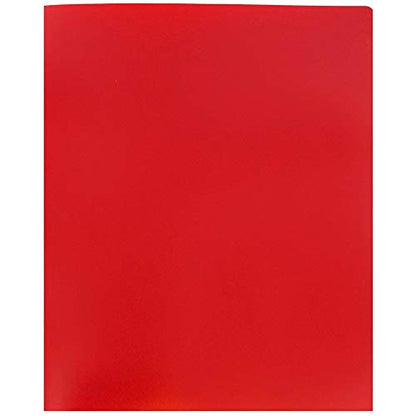 JAM PAPER Heavy Duty Plastic 2 Pocket Extra Tough School Folders - Red - 6/Pack - color: Red, size: 6 Per Pack