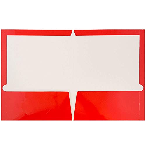 JAM PAPER Laminated Two Pocket Glossy School Folders - Letter Size - High Gloss Red - 6/Pack - color: Red, size: Pack of 6 Folders