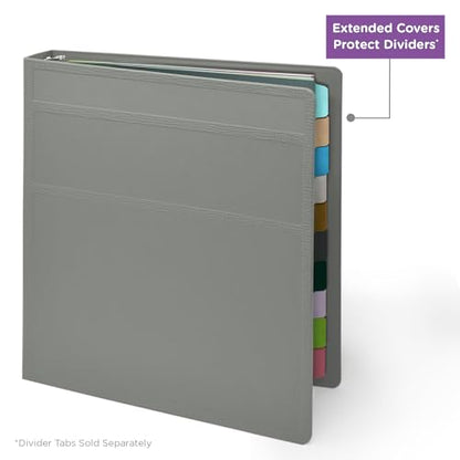 Carstens 1-Inch Heavy Duty 3-Ring Binder - Side Opening, Ash Gray, Durable Plastic, No-Gap Rings, Waterproof Cover, No Pockets, Holds 125 US Letter Sheets, BPA-Free, Made in USA (8702-3R), Case of 18 - color: Gray, size: Case of 18