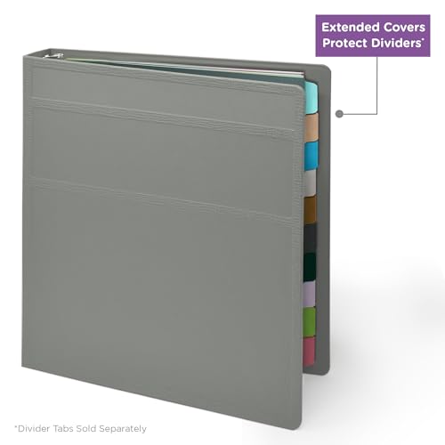 Carstens 1-Inch Heavy Duty 3-Ring Binder - Side Opening, Ash Gray, Durable Plastic, Precision No-Gap Rings, Waterproof Cover, No Pockets, Holds 125 US Letter Sheets, BPA-Free, Made in USA (8702-3R) - color: Gray, size: Individual