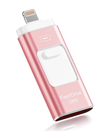 Apple MFi Certified 128GB Flash Drive for iPhone Thumb Drive Photo Stick, USB Memory Stick iPhone Flash Drive for Photos Videos, High Speed Jump Drive Compatible for iPhone/iPad/Android/PC (Pink) - color: Pink, size: 128GB