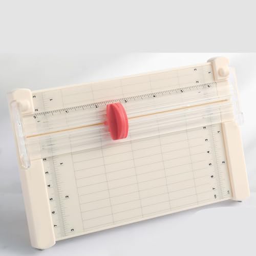 Paper Trimmer, Portable Paper Cutter with Clear Scale for Home, School, Photo Studio, Scrapbooking Craft, Label, Cardstock, Cards
