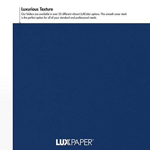 LUXPaper 9" x 12" Presentation Folders | Two Pocket | Navy Blue | 100lb. Cover | 10 Qty - color: Navy
