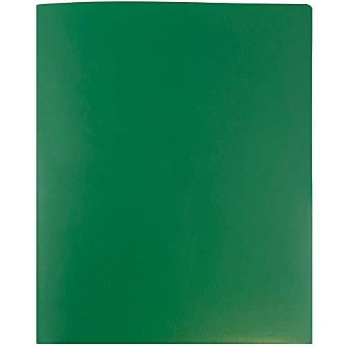 JAM PAPER Heavy Duty Plastic 2 Pocket Extra Tough School Folders - Green - 6/Pack - color: Green, size: 6 Per Pack