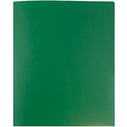 JAM PAPER Heavy Duty Plastic 2 Pocket Extra Tough School Folders - Green - 6/Pack - color: Green, size: 6 Per Pack