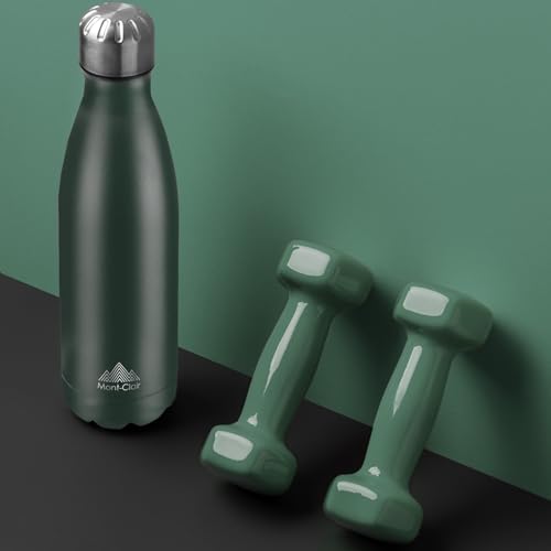 Mont-Clair Stainless Steel Water Bottle, Vacuum insulated - BPA Free, 12h Hot & 24h Cold Drinks, Metal Water Bottle 25 oz Leakproof, Ideal for Adult, Kids, Running - Dark Green - color: Dark Green, style: 25 Ounces