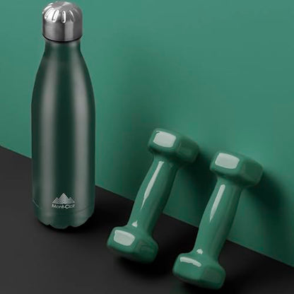 Mont-Clair Stainless Steel Water Bottle, Vacuum insulated - BPA Free, 12h Hot & 24h Cold Drinks, Metal Water Bottle 25 oz Leakproof, Ideal for Adult, Kids, Running - Dark Green - color: Dark Green, style: 25 Ounces