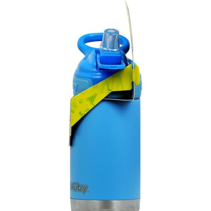 Nuby Thirsty Kids No Spill Flip-It Reflex Stainless Steel Travel Cup or Water Bottle - 10 Oz - 18+ Months - Blue - Back to School Essentials - size: 10.1 Ounces, style: Blue