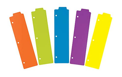 Avery Snap-in Bookmark Plastic Dividers for 3 Ring Binders, 5-Tab Set, Multicolor with White Labels, 1 Set (24908) - style: 1 Set