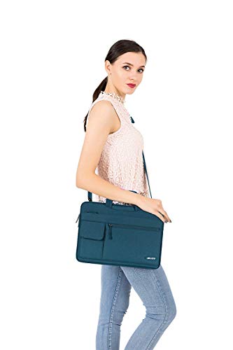 MOSISO Laptop Shoulder Bag Polyester Flapover Briefcase Sleeve Case | Compatible with MacBook Air/Pro,13-13.3 inch Notebook,Compatible with MacBook Pro 14 inch M5 M4 M3 M2 M1 2026, Deep Teal - color: Deep Teal, size: 13.3 inch